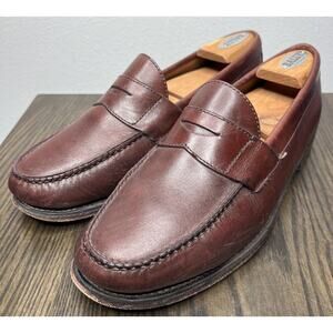 Brooks Brothers Westport Penny Loafers Shoes Mens Burgundy Leather Sz 8.5 D VTG
